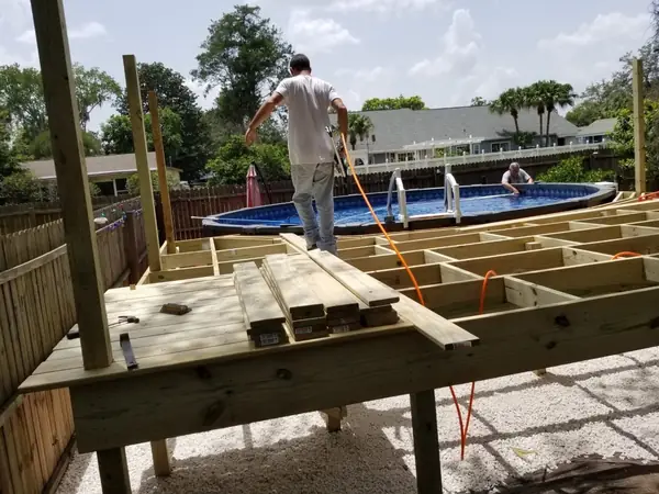 Pool deck build: framing